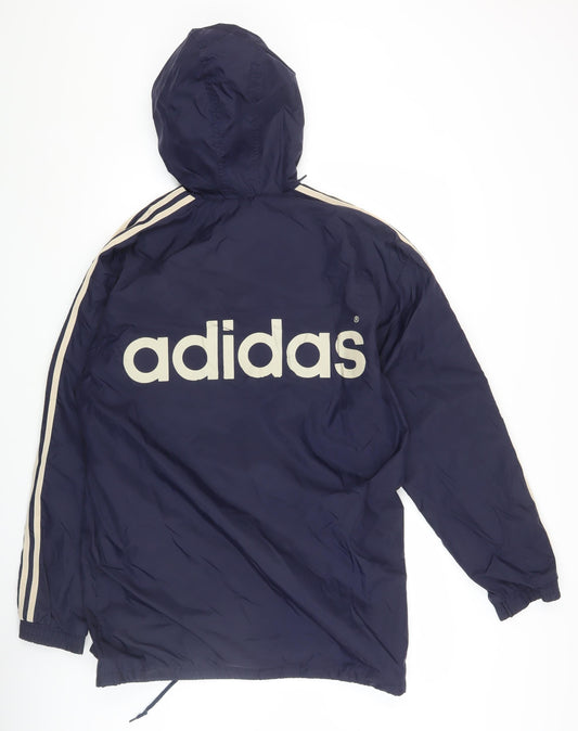 adidas Men's Blue Windbreaker Jacket M, Hooded, Casual