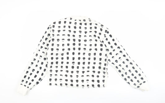 & Other Stories Women's White Polka Dot Pullover Sweatshirt Size 6