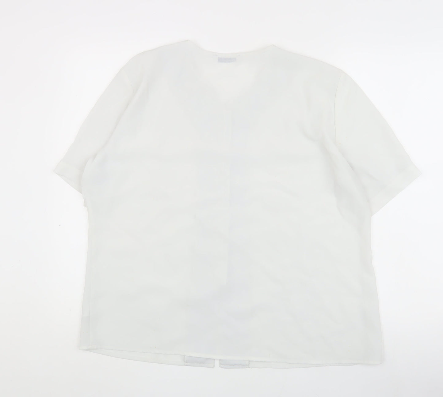 Berketex Women's White Blouse, Size 20, Embroidered Details