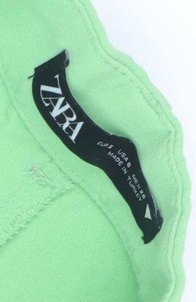 Zara Women's Green Dress Pants Size 6 Straight Leg