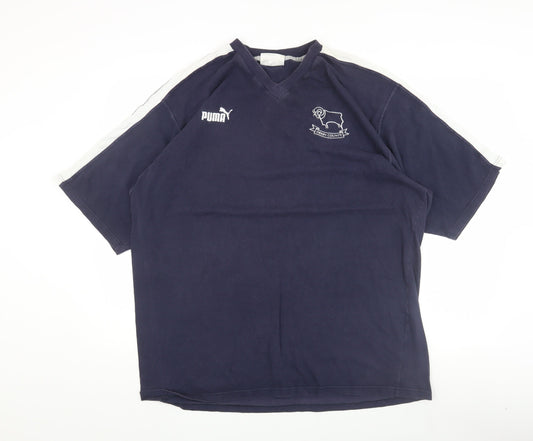 Puma Men's 2XL Blue V-Neck T-Shirt