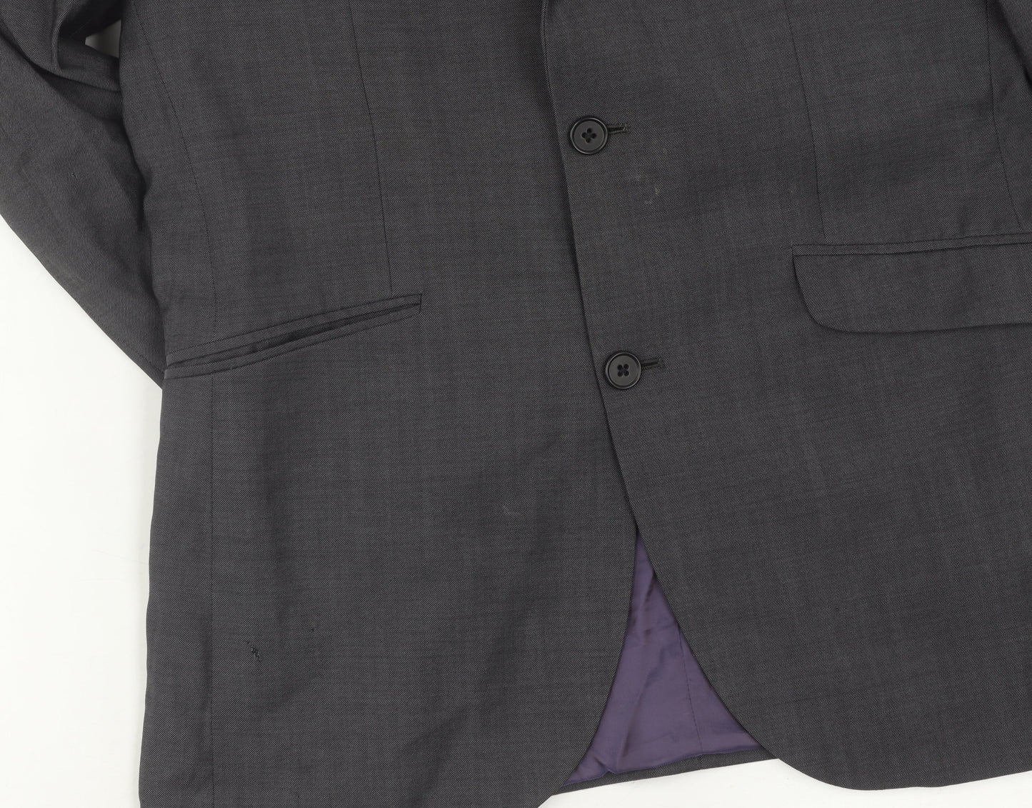 Next Men's Grey Slim Fit Long Blazer 40L