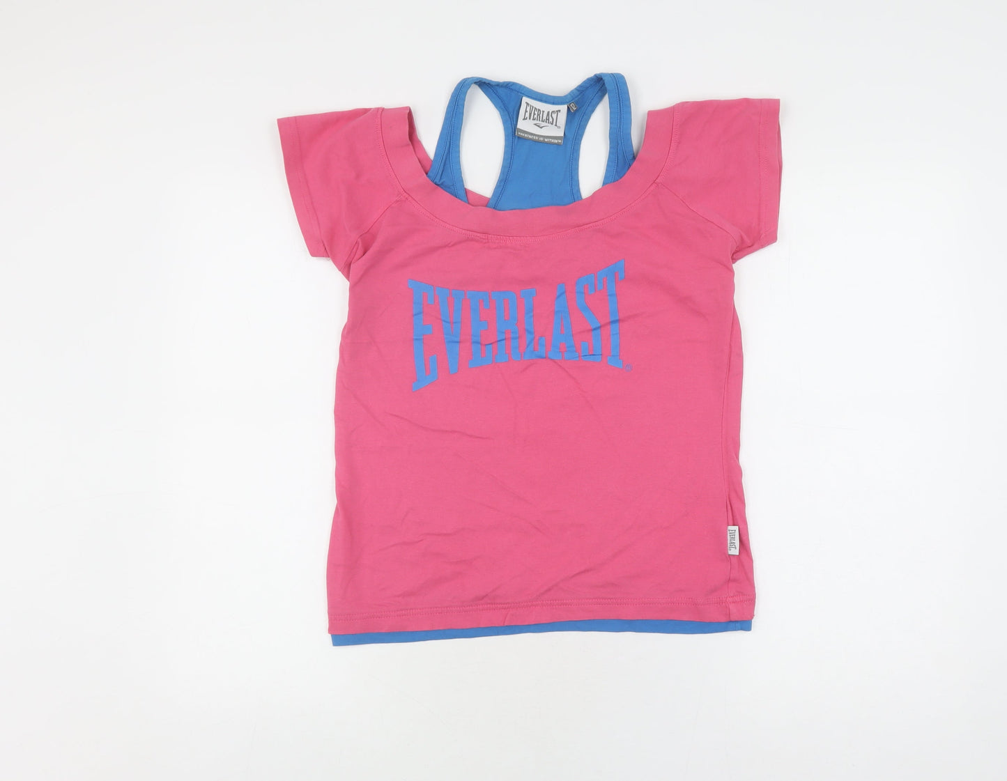 Everlast Women's Pink Blue T-Shirt, Size 12, Short Sleeve