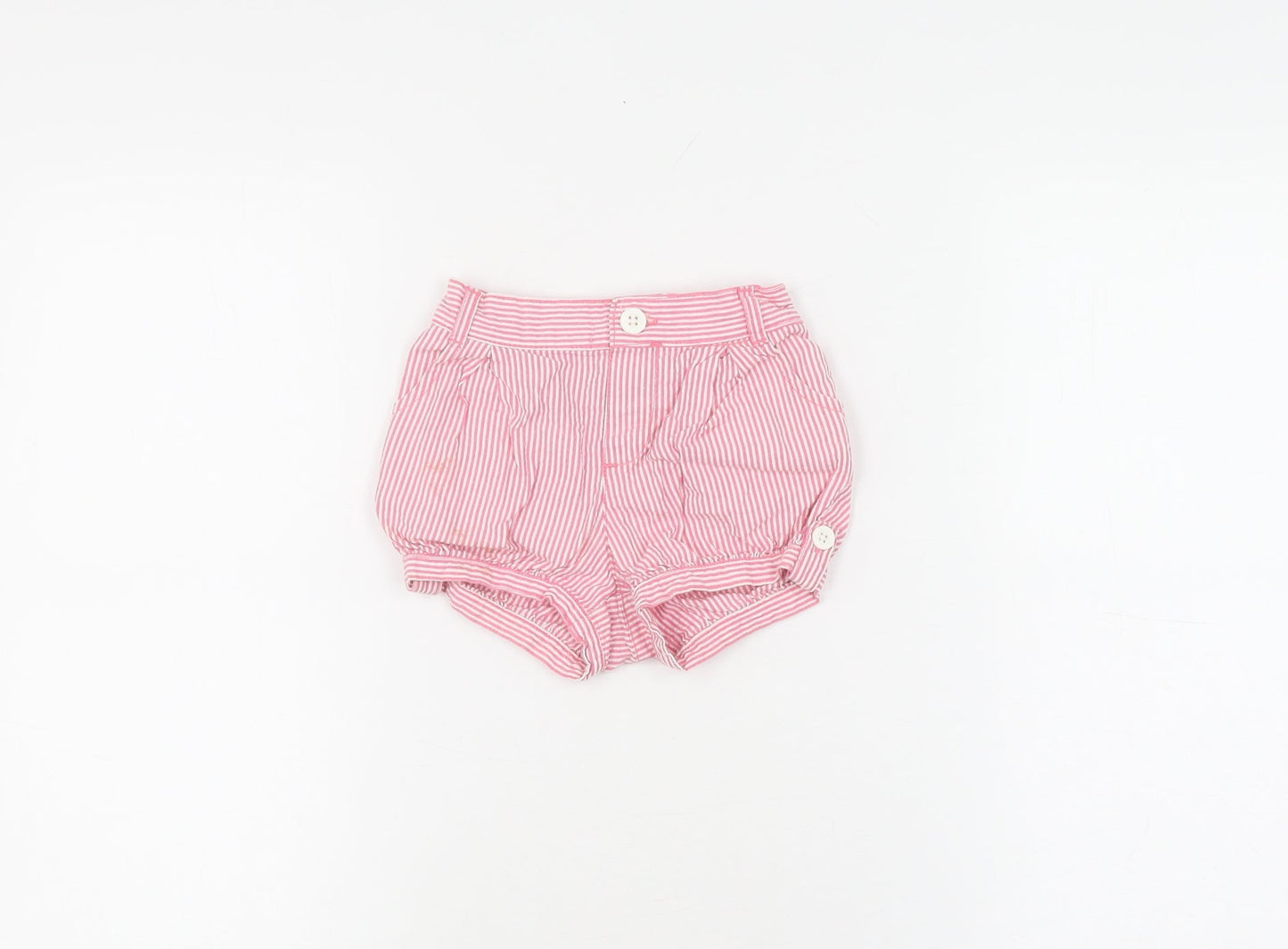 Gap Unisex Baby Pink Striped Shorts 6-12 Months