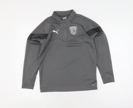 Puma Boys Grey Training Pullover, 11-12 Years, Long Sleeve