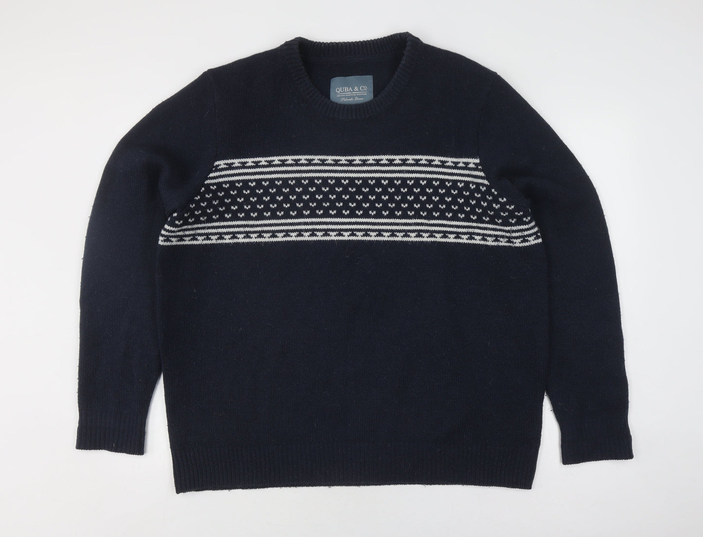 Quba & Co. Men's XL Blue Wool Pullover Jumper