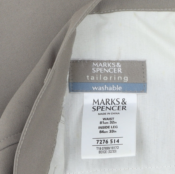 Marks and Spencer Beige Dress Pants, Size 32, Women