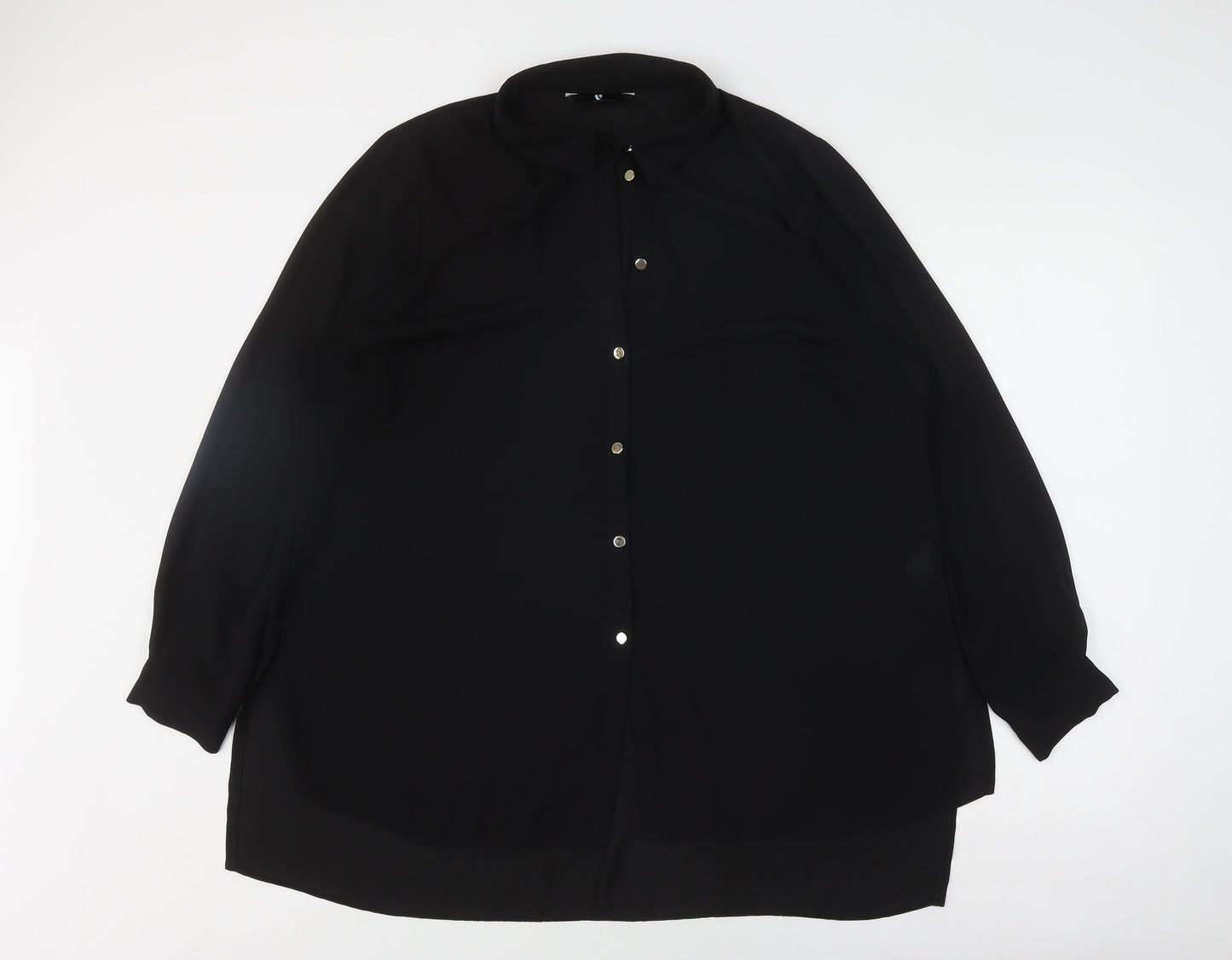 V by Very Women's Black Button-Up Shirt, Size 20