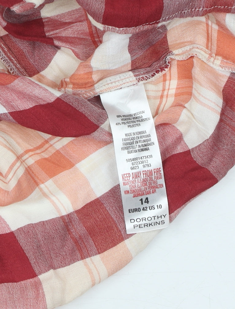Dorothy Perkins Women's Multicoloured Plaid Button-Up Shirt