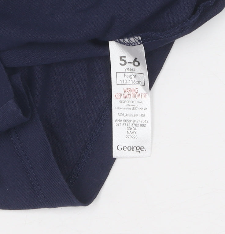 George Boys Blue 5-6 T-Shirt, England Football Design