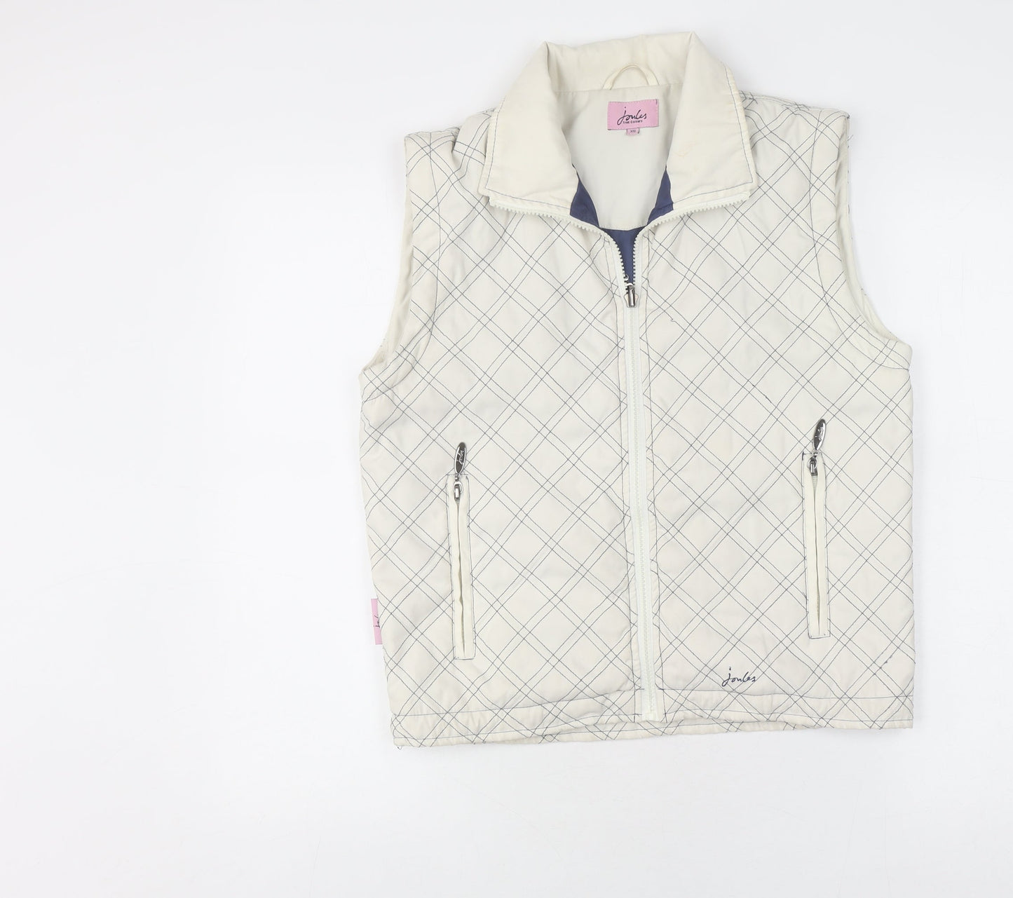 Joules Women's Ivory XS Waistcoat, Casual, Zip, Autumn/Spring