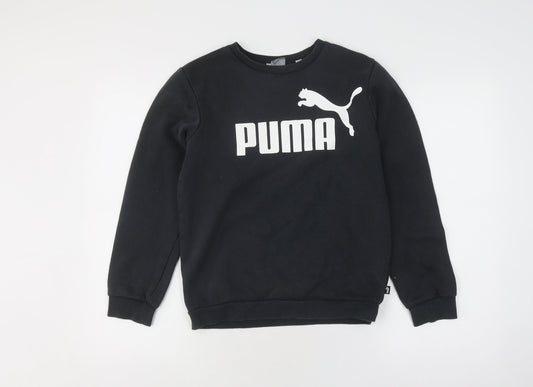 Puma Boys Black Graphic Pullover Sweatshirt 13-14 Years