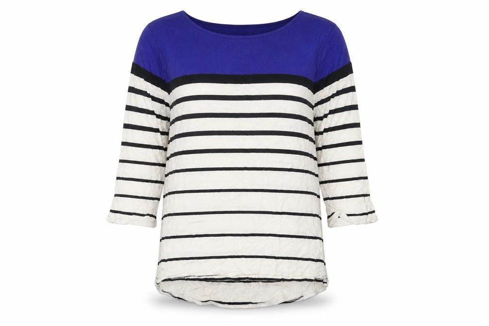 Oasis Women's Striped 3/4 Sleeve Top - Small