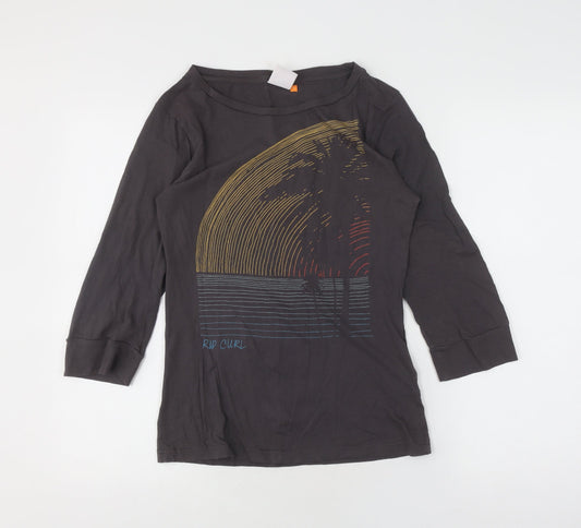 Rip Curl Boys Black Graphic Print Long Sleeve T-Shirt S