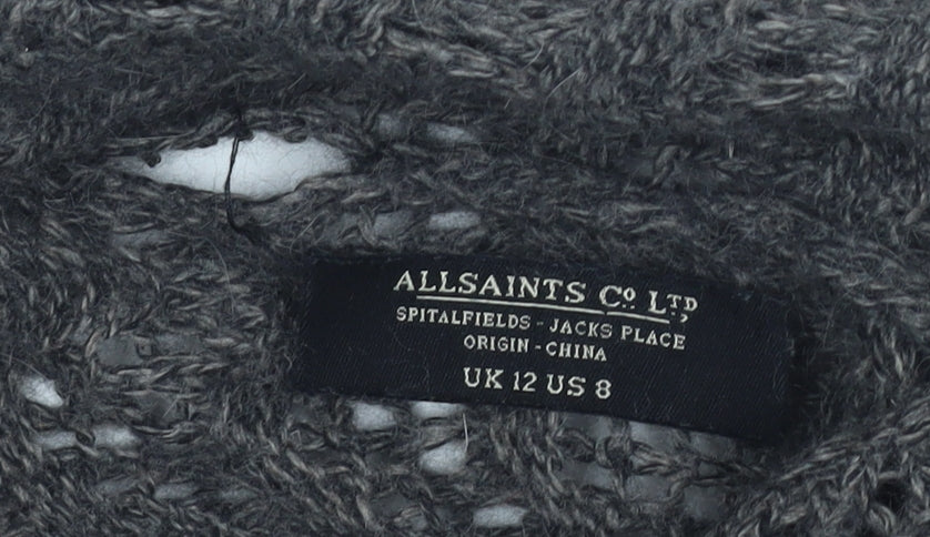 AllSaints Women's Grey Cardigan, Size 12, Regular Fit