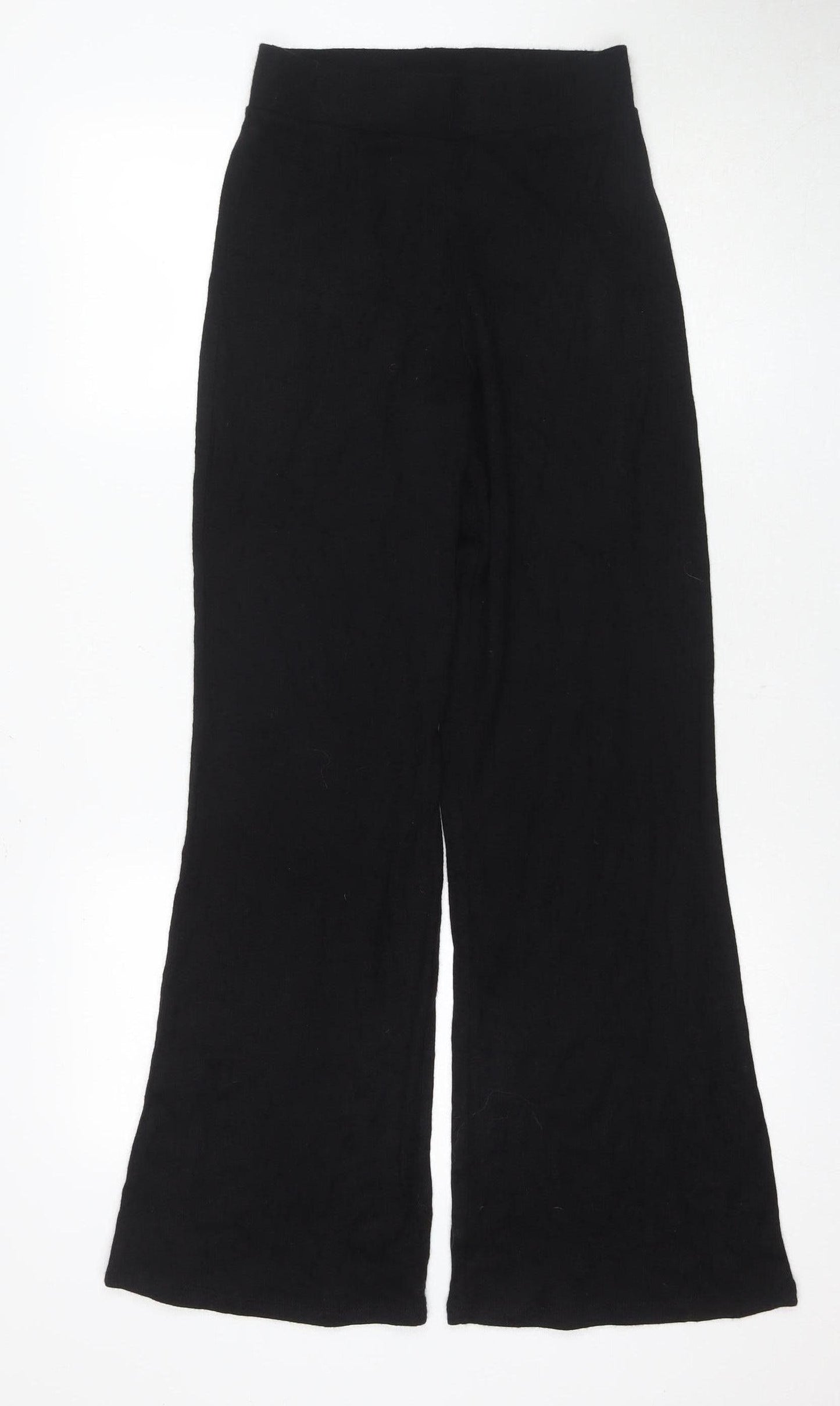 Zara Black Women's Trousers - Size S, Viscose Blend