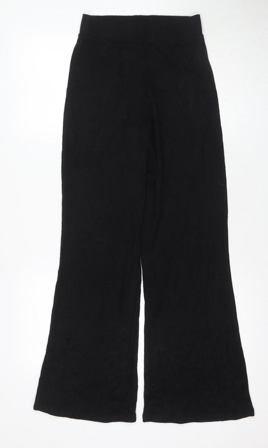 Zara Black Women's Trousers - Size S, Viscose Blend