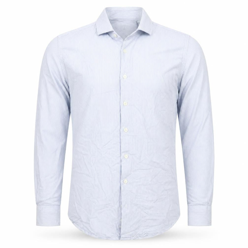 West End Blue Striped Long Sleeve Polo for Men, Size 16