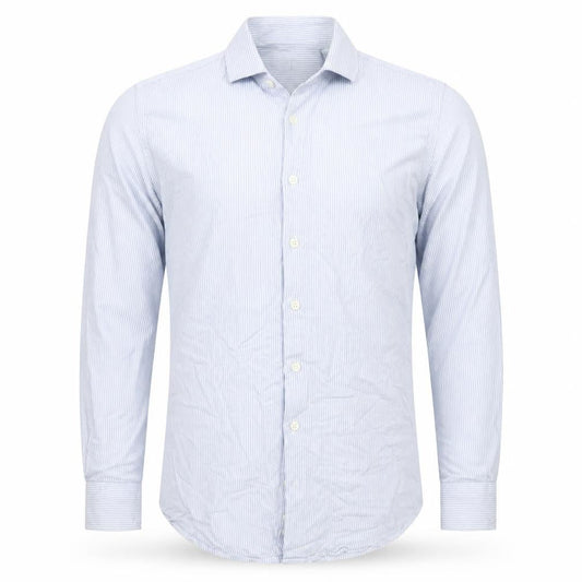 West End Blue Striped Long Sleeve Polo for Men, Size 16