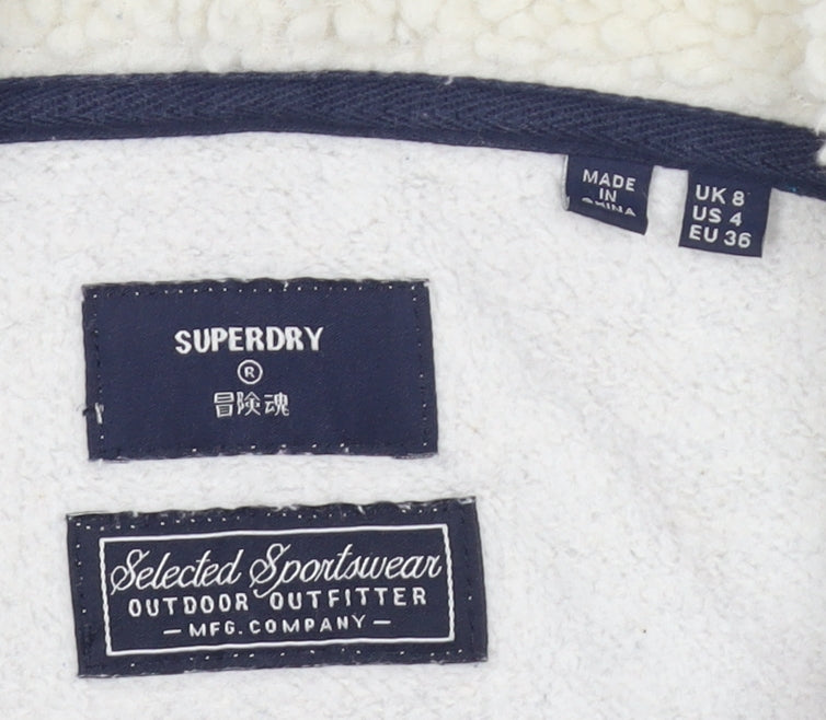 Superdry Women's Grey Full Zip Hoodie Size 8