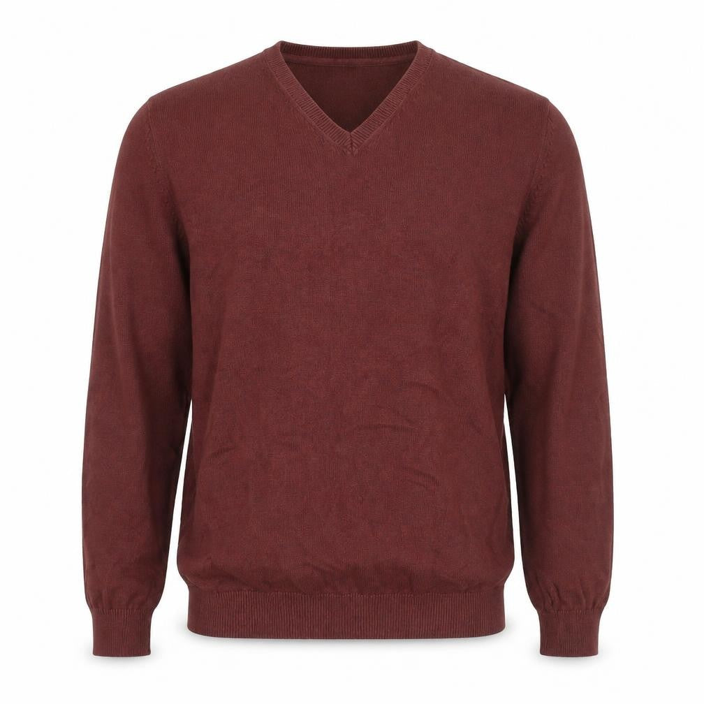 Marks and Spencer Men's Brown V-Neck Jumper M