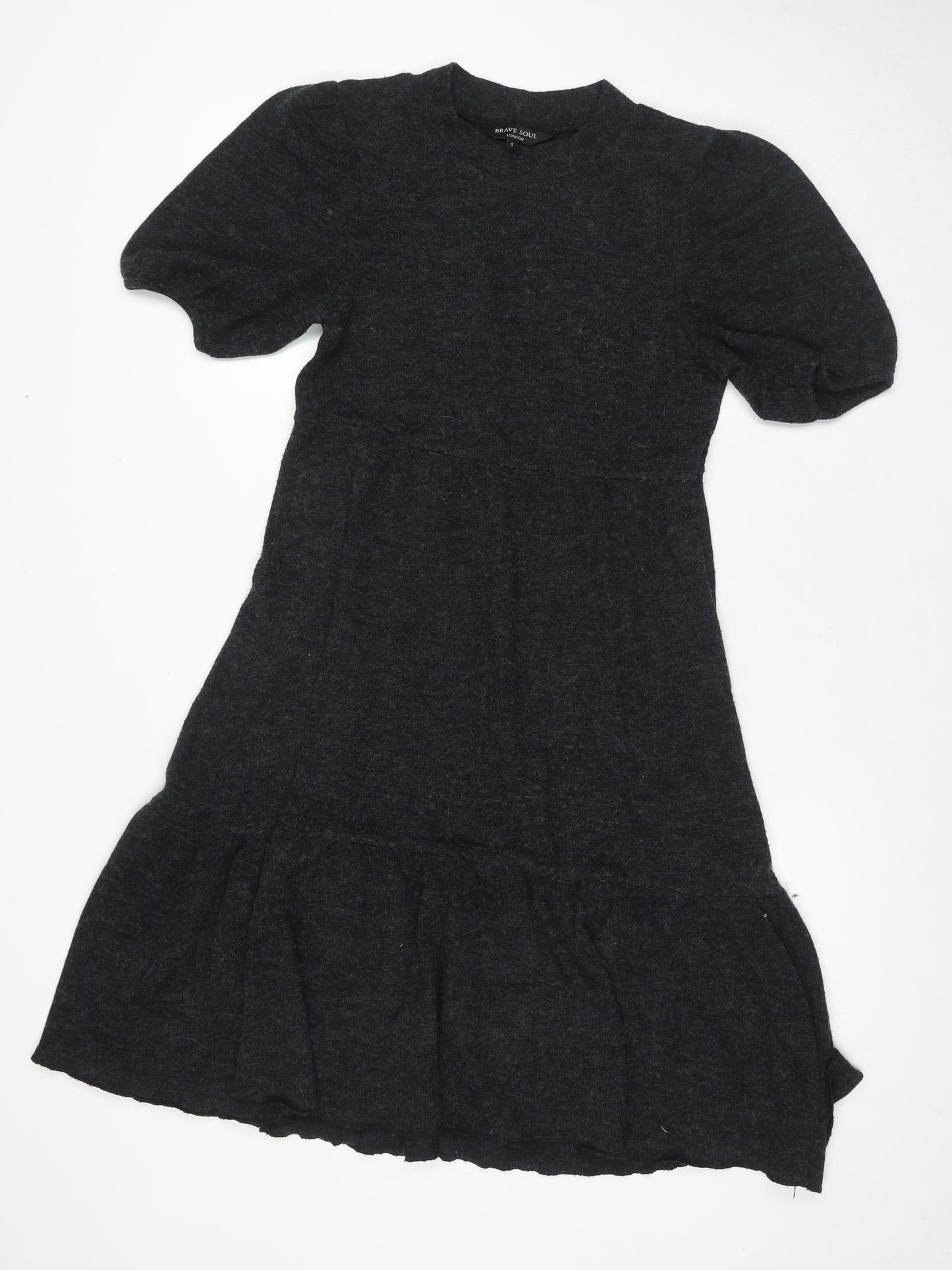 Brave Soul Women's Black Short Fit & Flare Dress S
