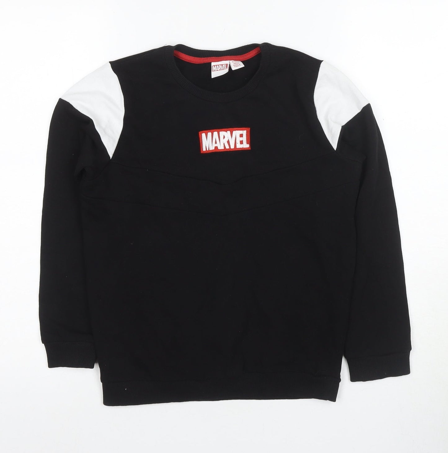 Marvel Boys Black XS Pullover Sweatshirt with Logo Accent