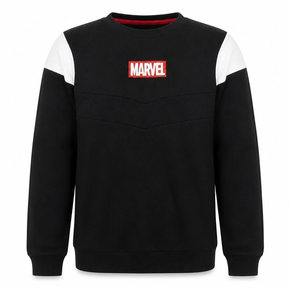 Marvel Boys Black XS Pullover Sweatshirt with Logo Accent