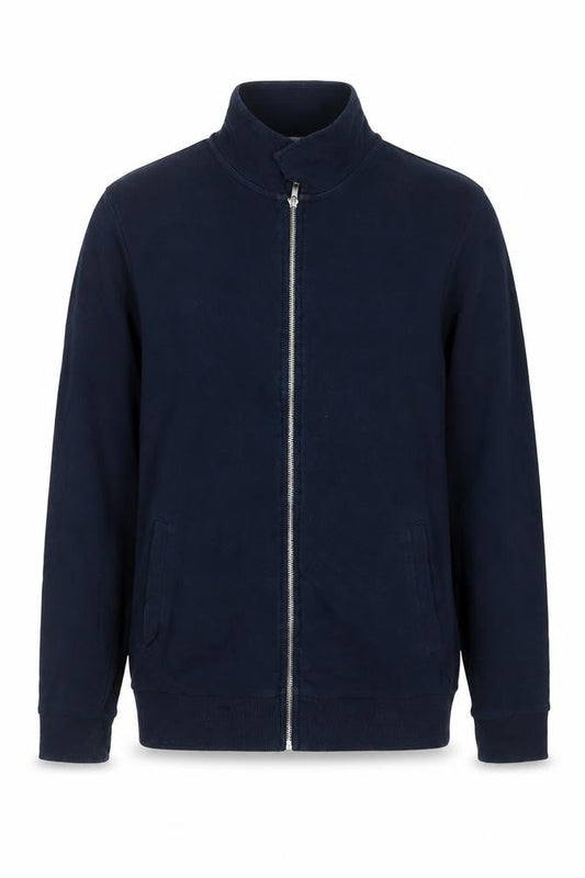Front view of ASOS DESIGN Men's Blue Full Zip Sweatshirt M