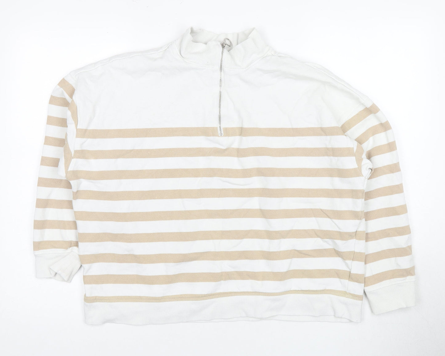 Marks and Spencer Women's Ivory Striped Pullover Sweatshirt 16
