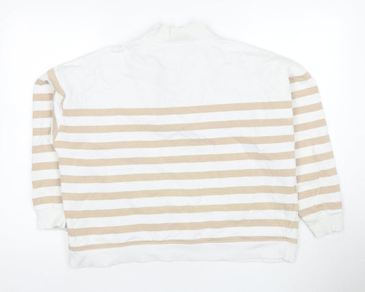 Marks and Spencer Women's Ivory Striped Pullover Sweatshirt 16