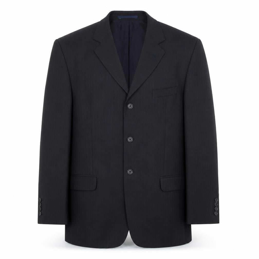 Front view of Canda Men's Black Blazer, size 42, 1 Piece Striped