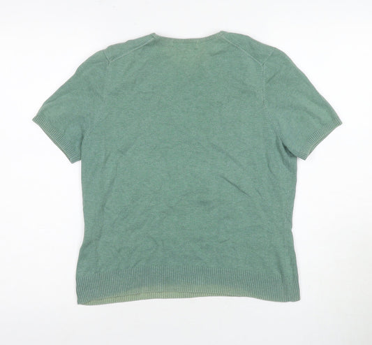 Lands' End Green Women's Crew Neck T-Shirt S