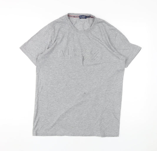 Armani Jeans Men's Grey M T-Shirt, Cotton Blend, Crew Neck