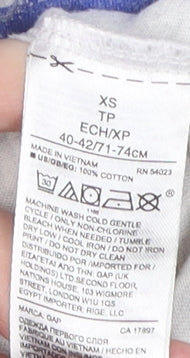 GAP Men's White XS Striped Cotton T-Shirt