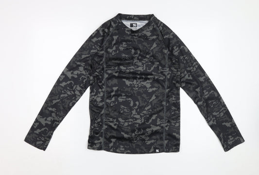Shredz Boys Black Camouflage Long Sleeve Jersey 13 Yrs