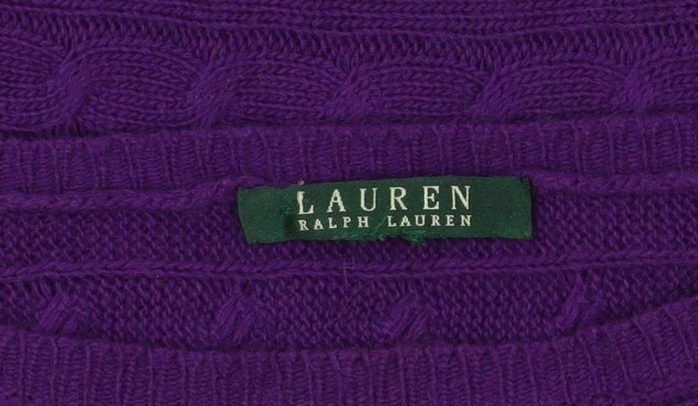 Ralph Lauren Women's Purple Cable-Knit Pullover Jumper