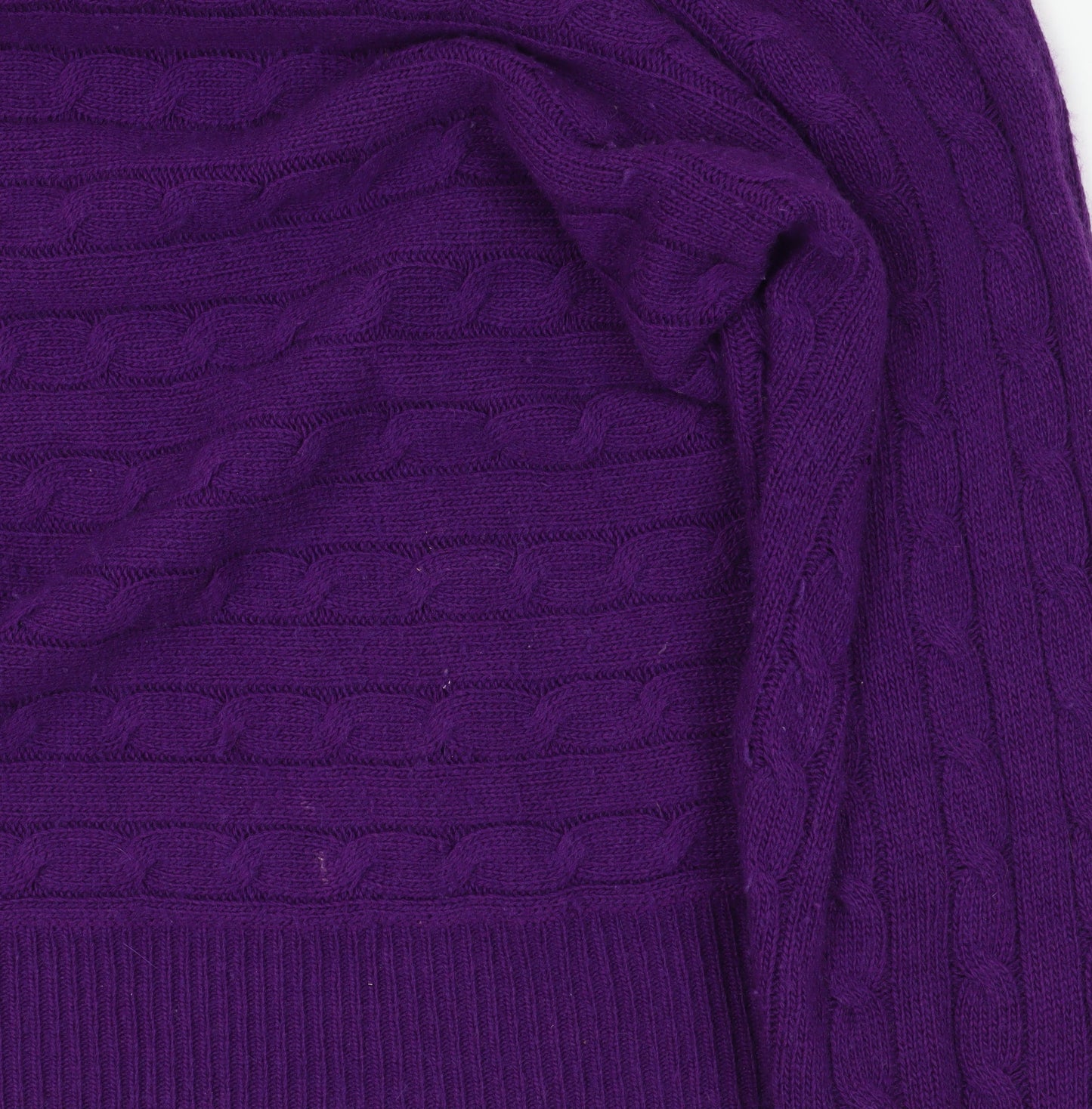 Ralph Lauren Women's Purple Cable-Knit Pullover Jumper