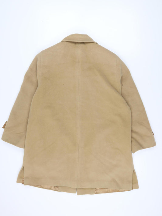 Hensel Beige Wool Angora Women's Mid-Length Overcoat