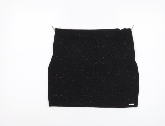Superdry Women's Black Glitter Pencil Skirt - Large