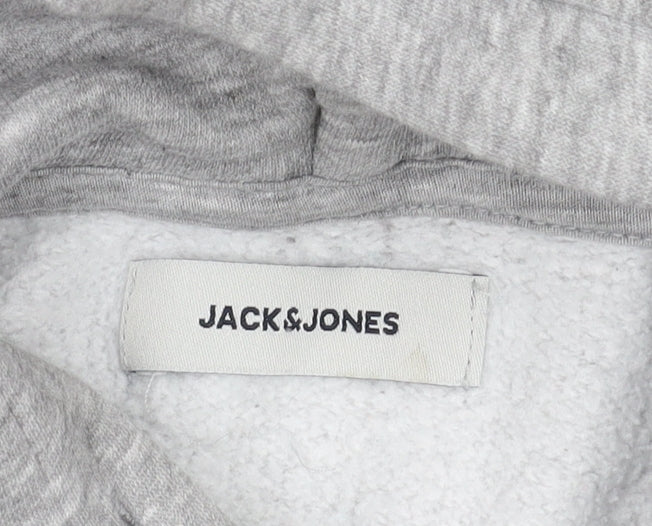 Jack & Jones Men's Grey Pullover Hoodie M