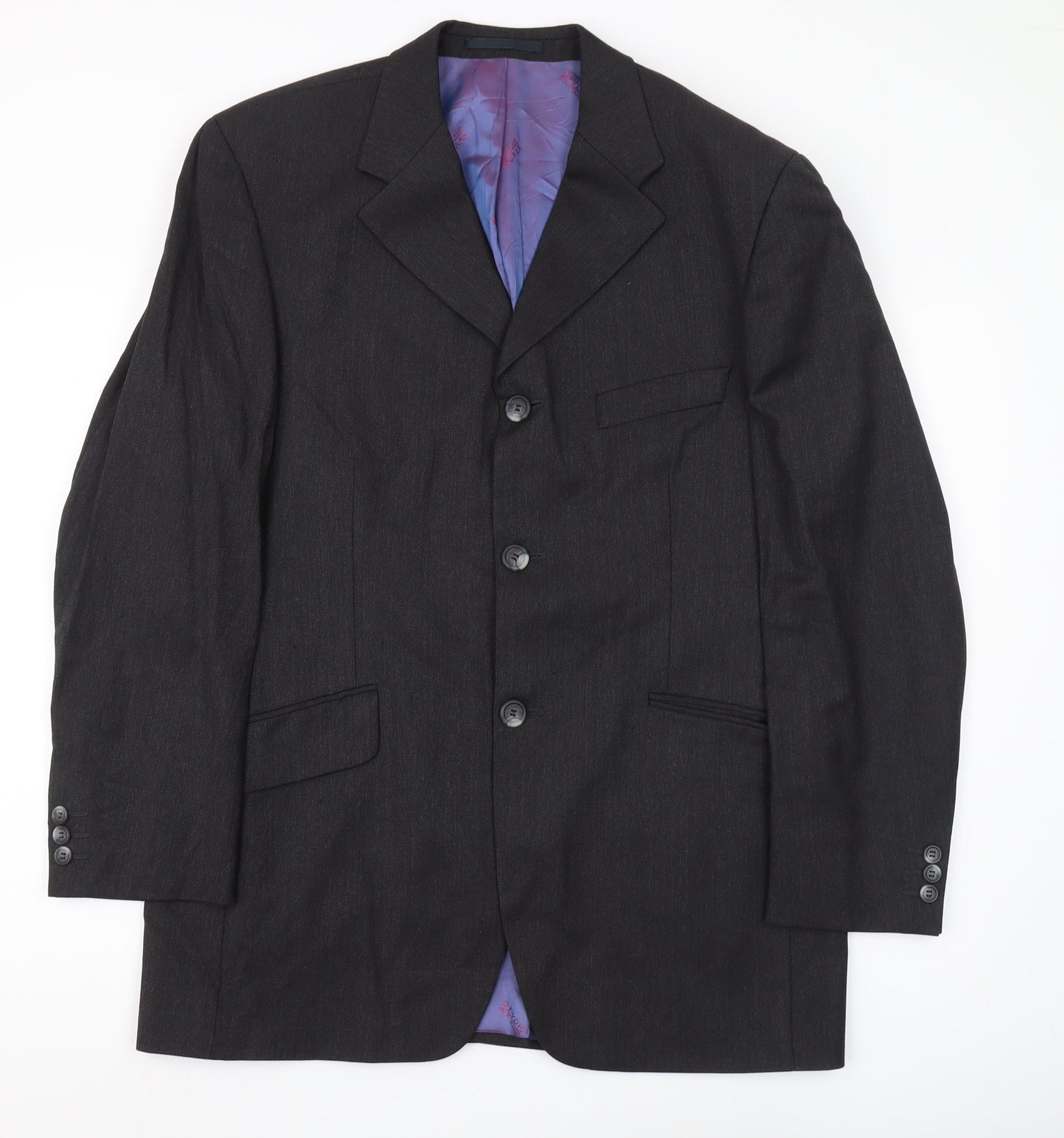 Stvdio Jeff Banks Men's Black Blazer, Size 40, Regular Fit
