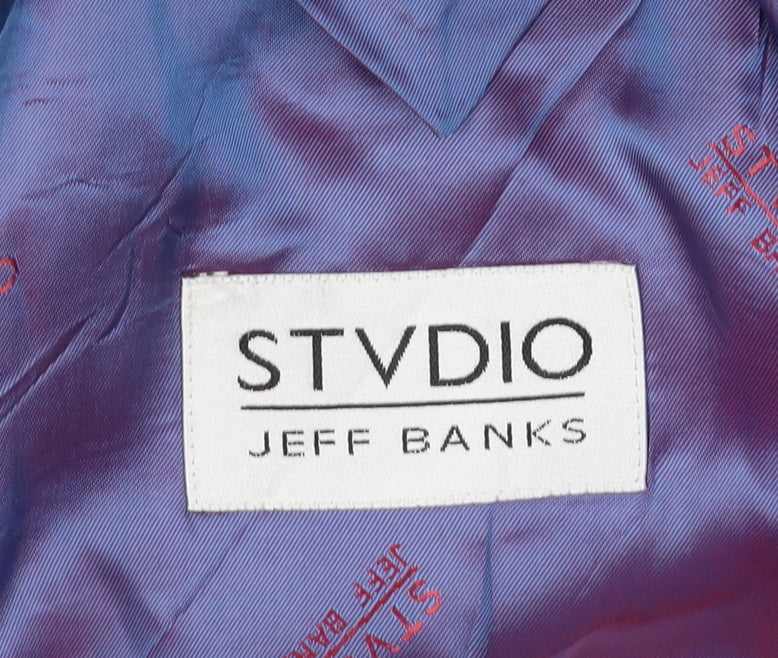 Stvdio Jeff Banks Men's Black Blazer, Size 40, Regular Fit