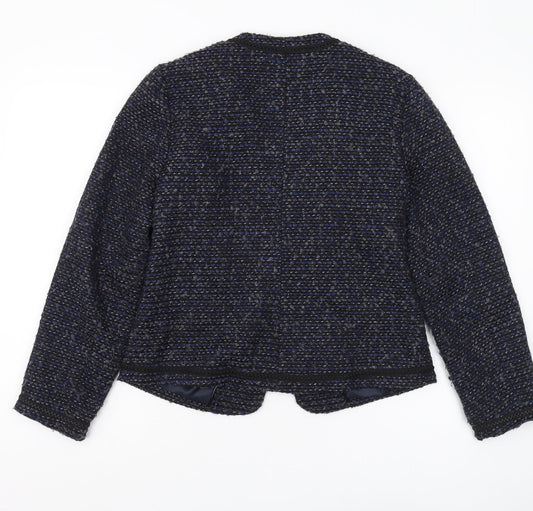 Laura Ashley Women's Blue Tweed Jacket Size 10