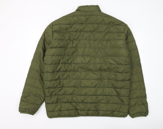 Jack & Jones Men's Green 2XL Puffer Jacket with Zip