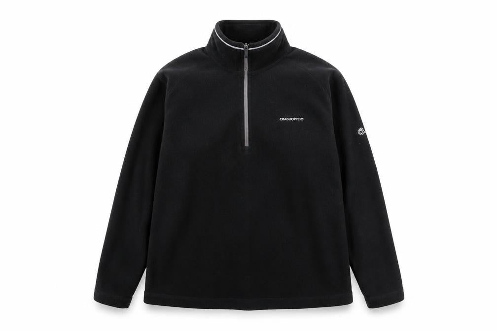 Unisex Adults UK 12 Regular Craghoppers Black Henley Sweatshirt