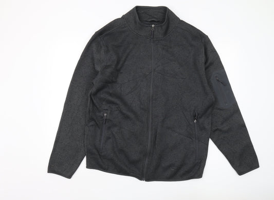 Crane Men's XL Black Fleece Full Zip Sweatshirt
