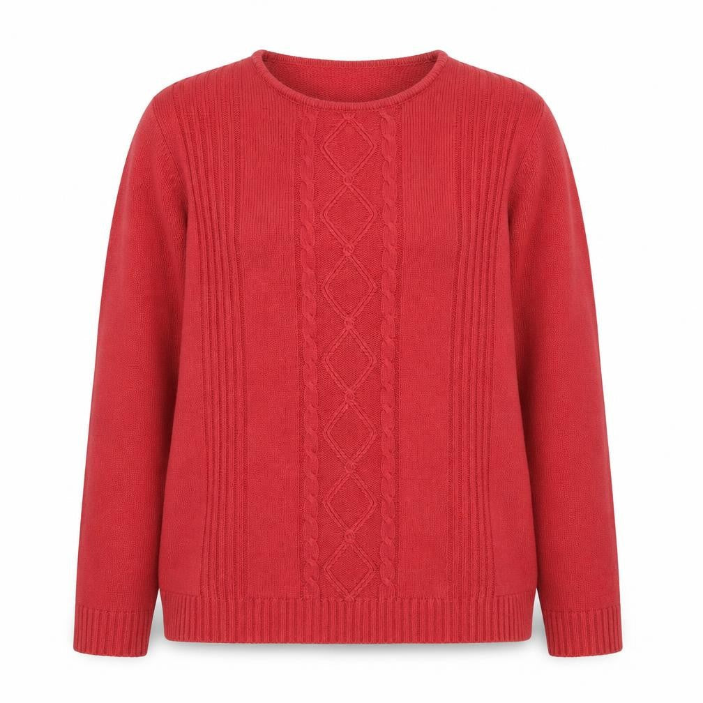 Honor Millburn Women's Red Cable-Knit Jumper M