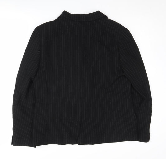 Viyella Women's Black Pinstripe Blazer Size 12 Workwear Formal