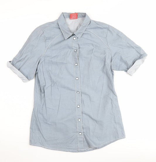 Trespass Women's Grey Cotton Button-Up Shirt S